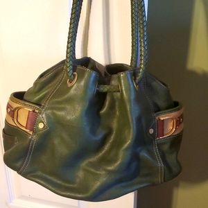 Cole Haan braided double strap leather handbag